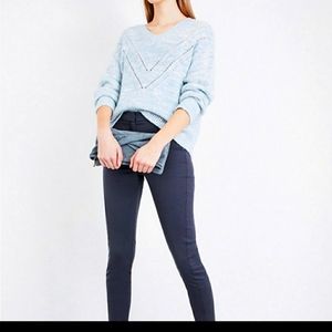 Reiss Lanette powder blue cut out knit sweater XS